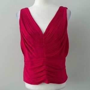 Express Vibrant Pink Pleated Top